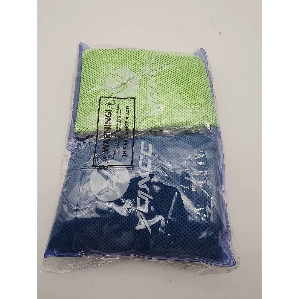 4 Pack Cooling Towels 47x12 - Blue Gray Red Green Microfiber Ice Cool Towel L